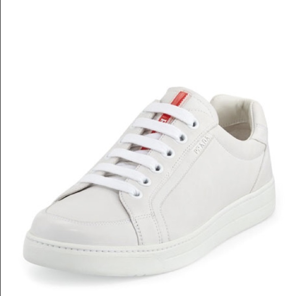 Prada Avenue White Leather Low-Top Sneaker